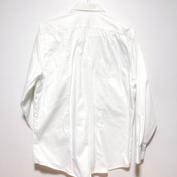 Mens uniform long sleeve shirt zip closure button down L White - Picture 8 of 15
